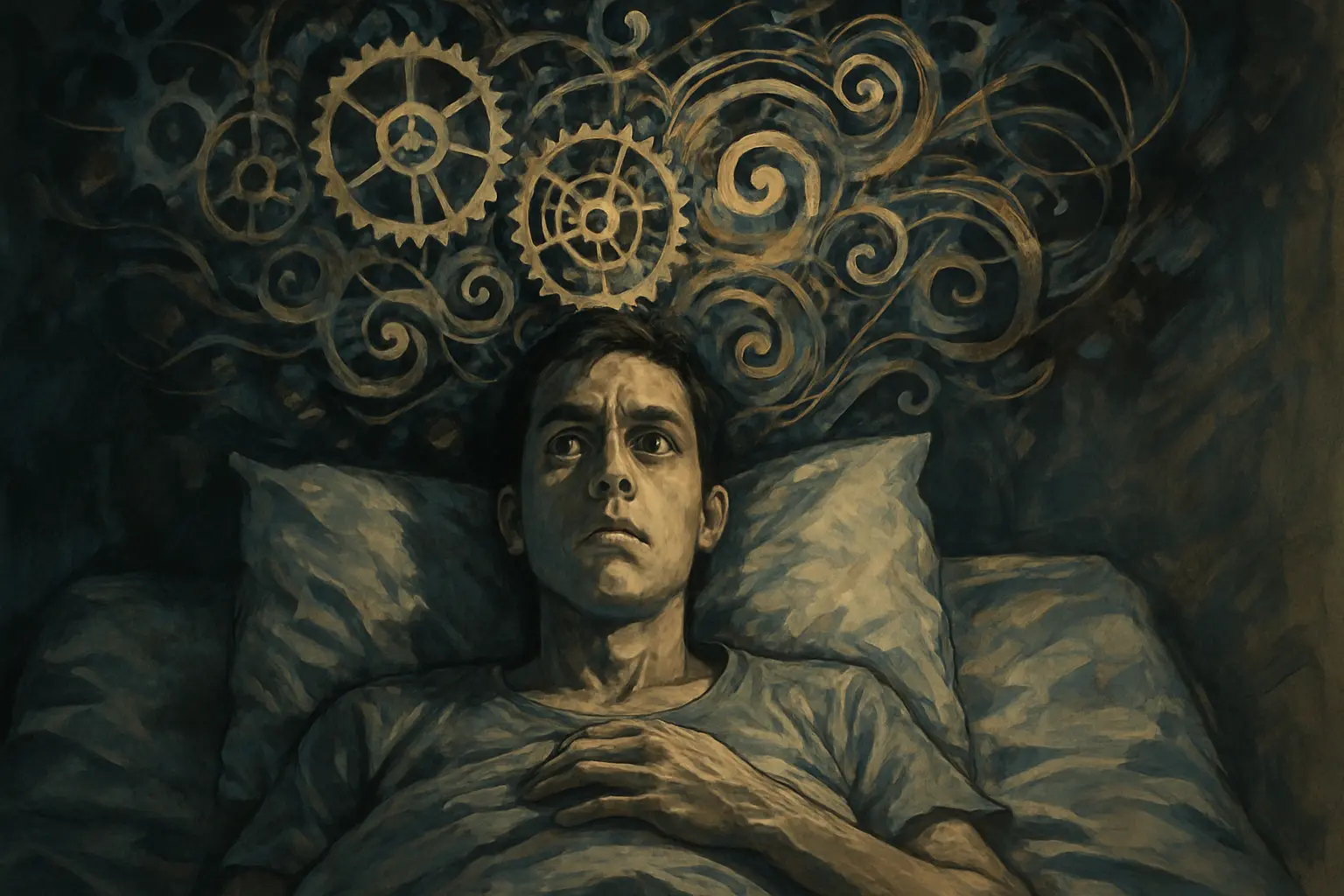 Hyperarousal and Insomnia - brain activity illustration