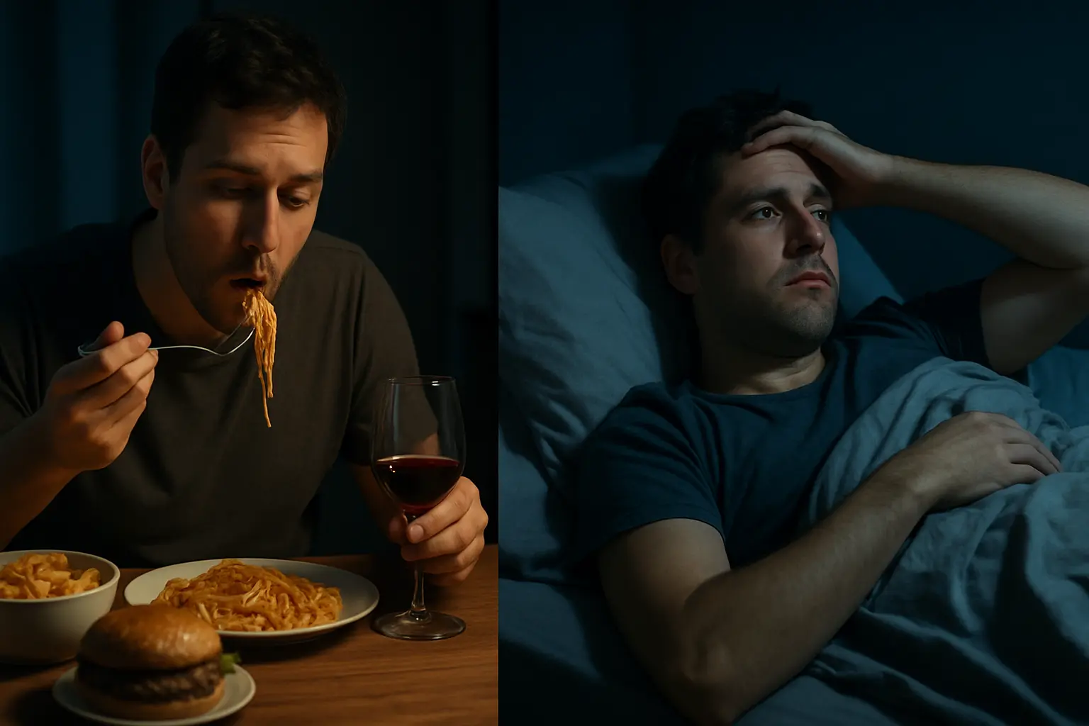 Alcohol and Late-Night Eating - dietary habits illustration
