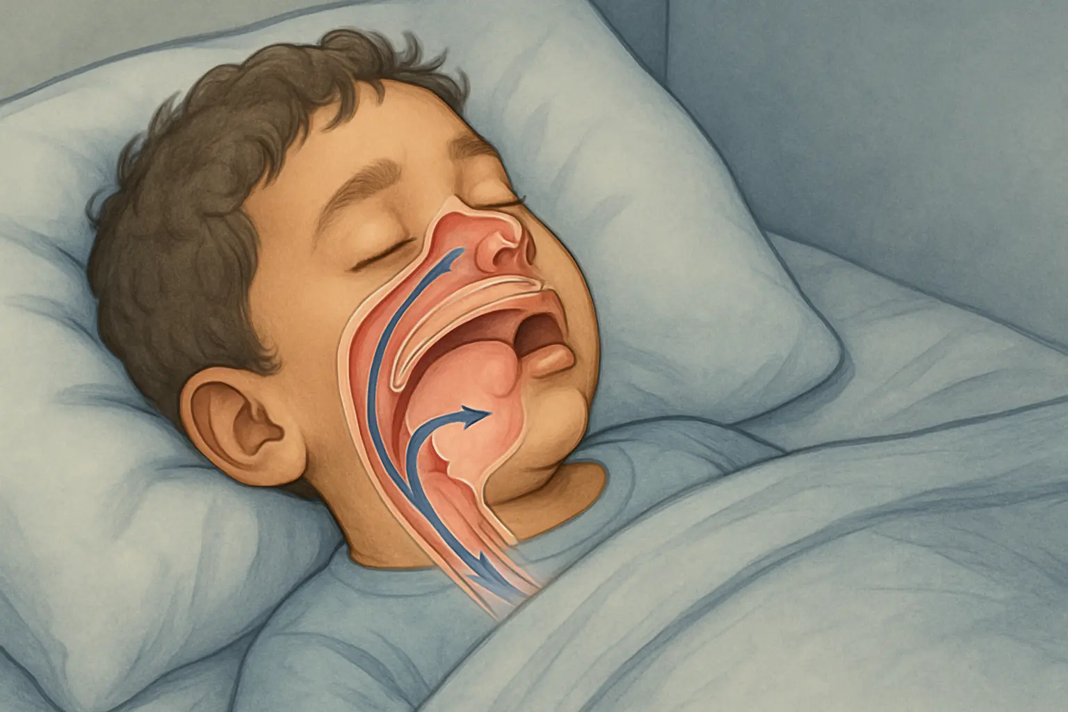 Children and Snoring - pediatric sleep issues illustration