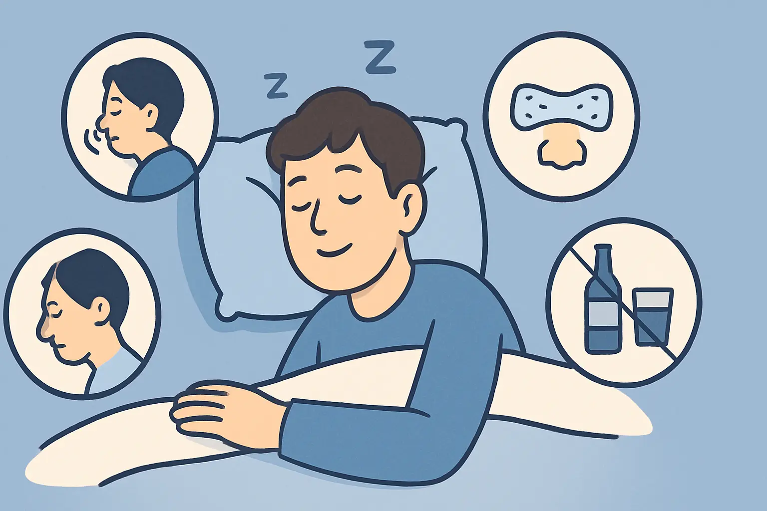 How to Quiet Loud Snoring Without CPAP - snoring remedies illustration
