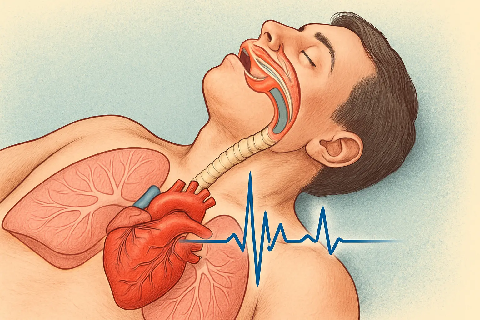 Snoring and Heart Health - cardiovascular illustration