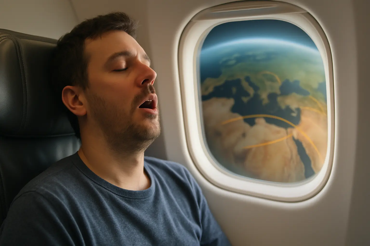 Travel and Jet Lag - time zone illustration