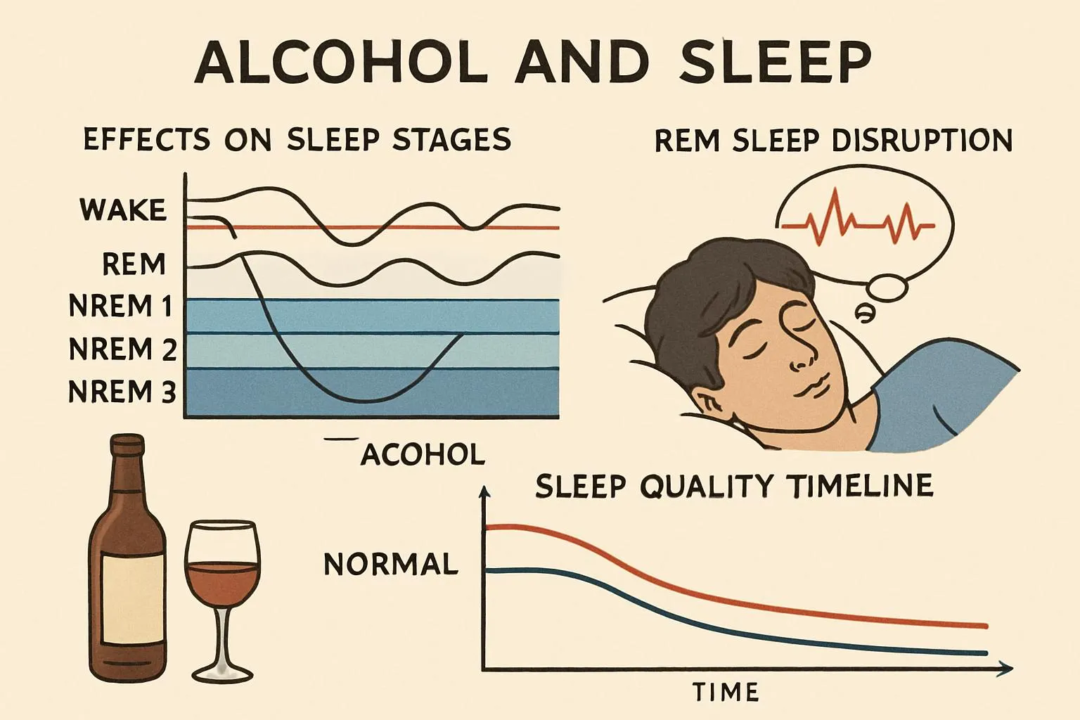 Alcohol and Sleep: Helper or Hindrance? - sleep health article illustration