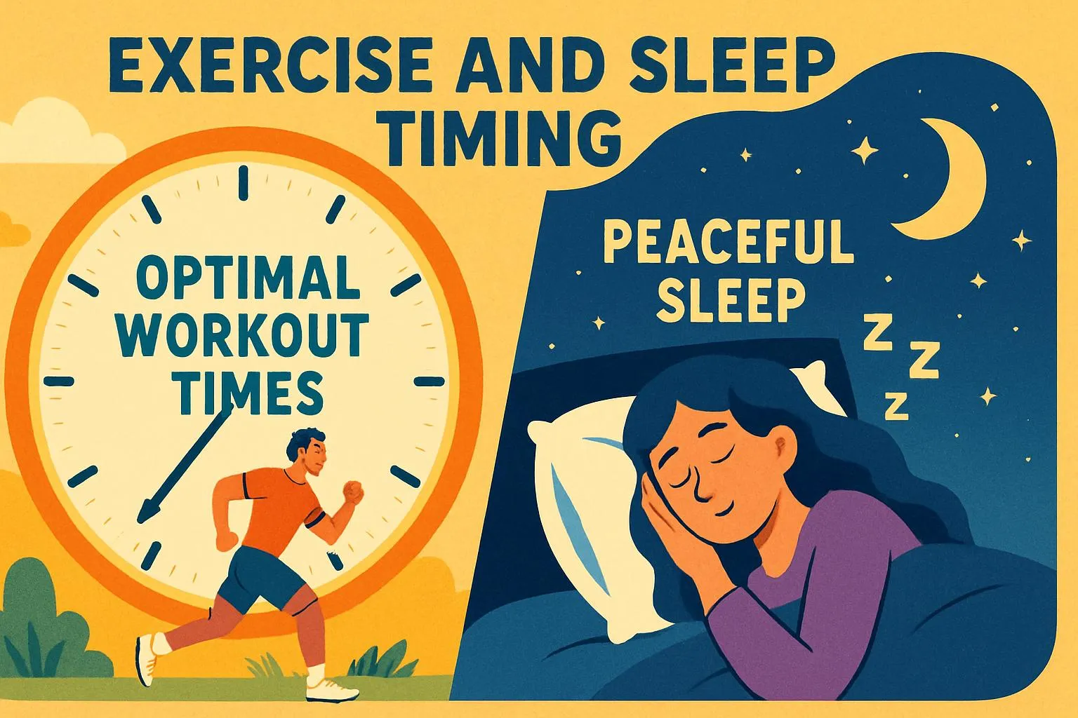 Exercise and Sleep: Optimal Workout Timing and Methods - sleep health article illustration