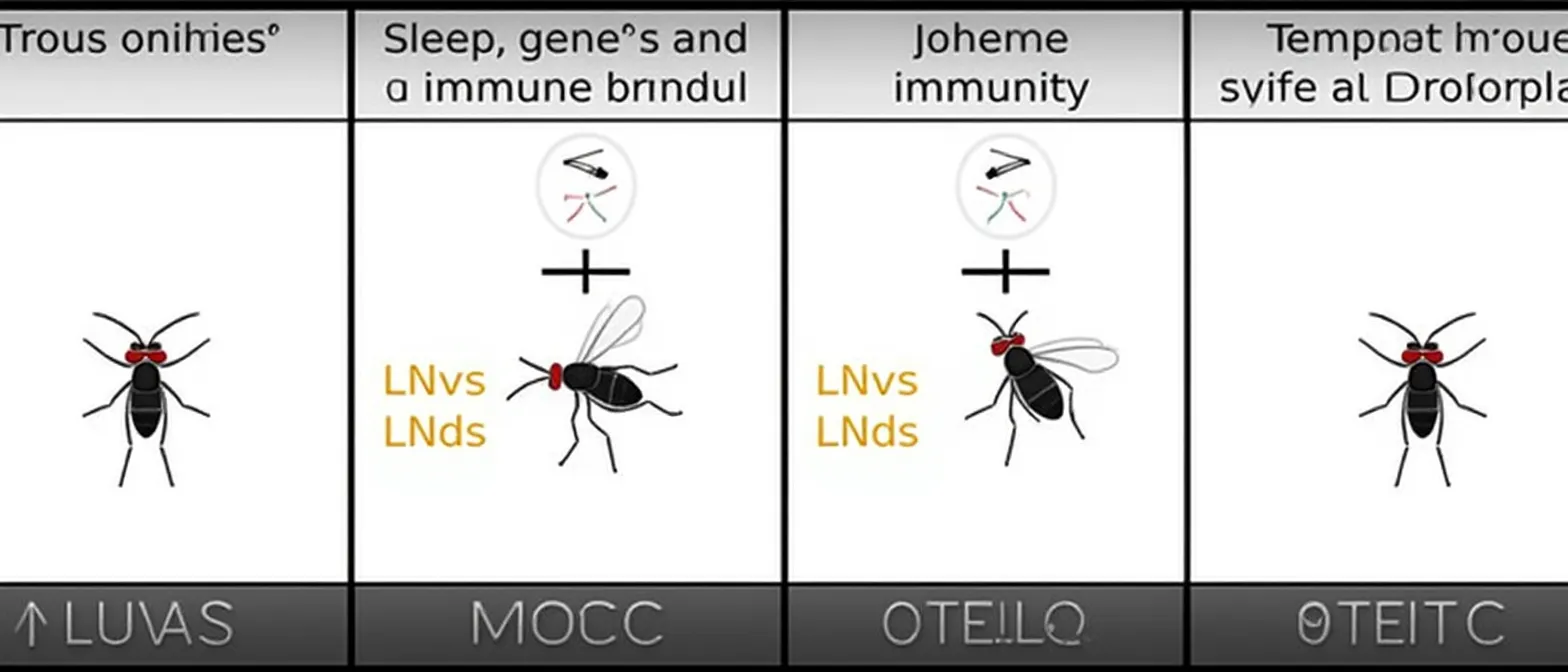 Sleep and Immunity: How a Fruit Fly Gene Regulates Antimicrobial Peptides - sleep science visualization