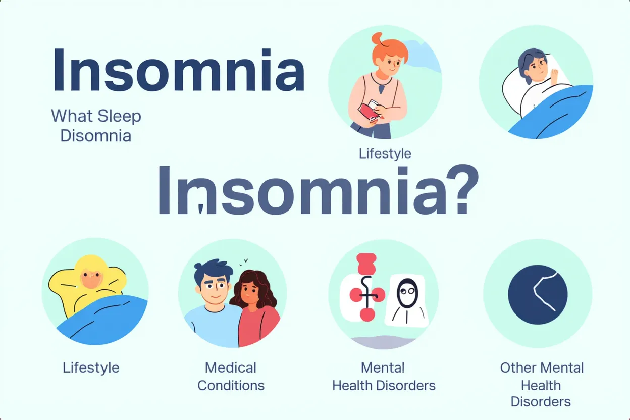 Insomnia causes and solutions infographic