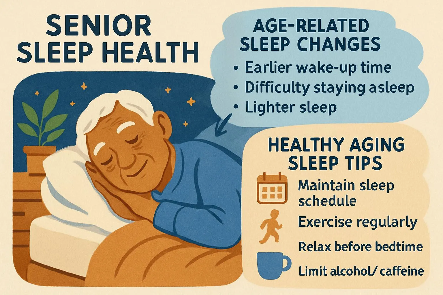 Senior Sleep: Is Poor Sleep Normal in Aging? - sleep health article illustration