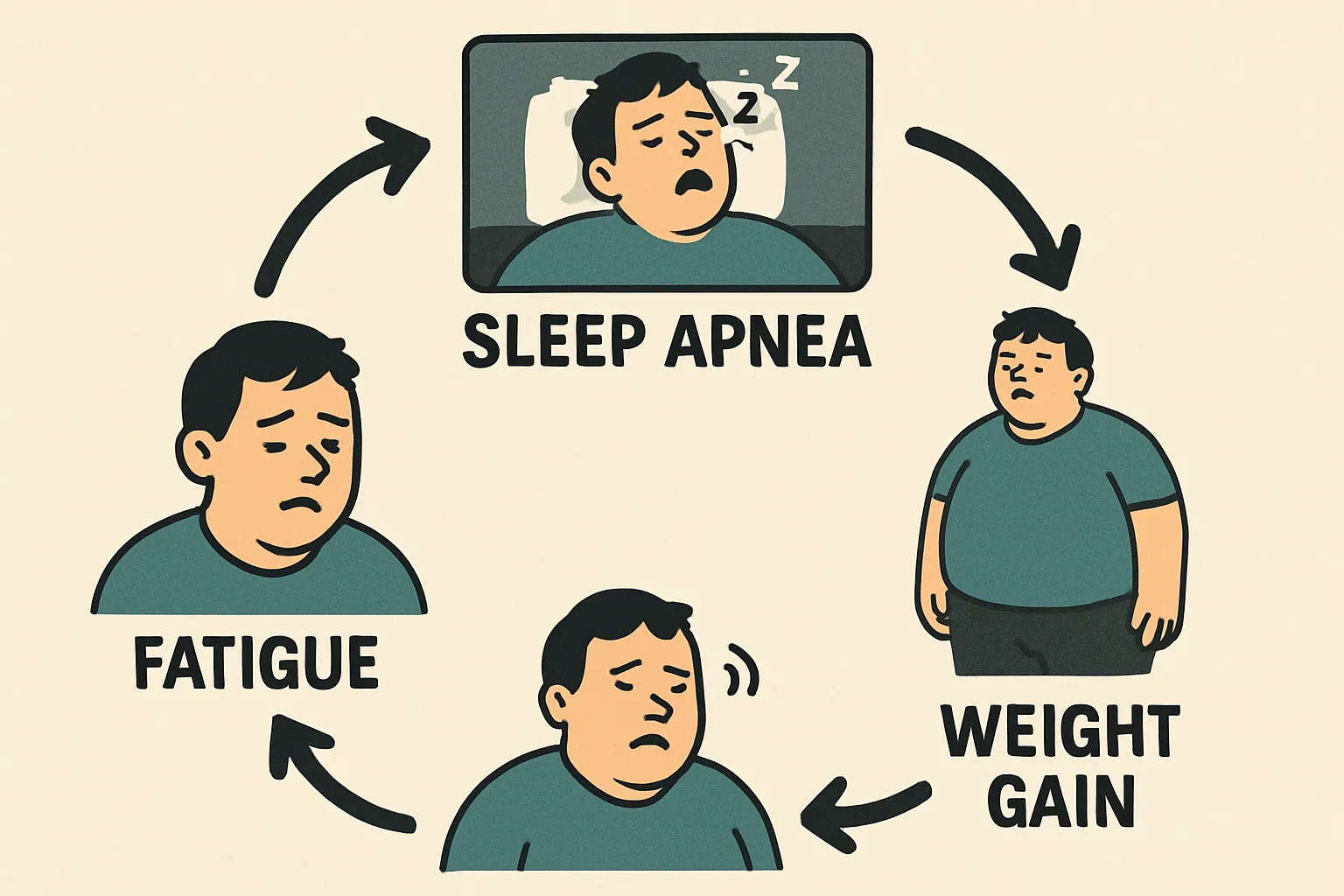 Sleep apnea obesity vicious cycle