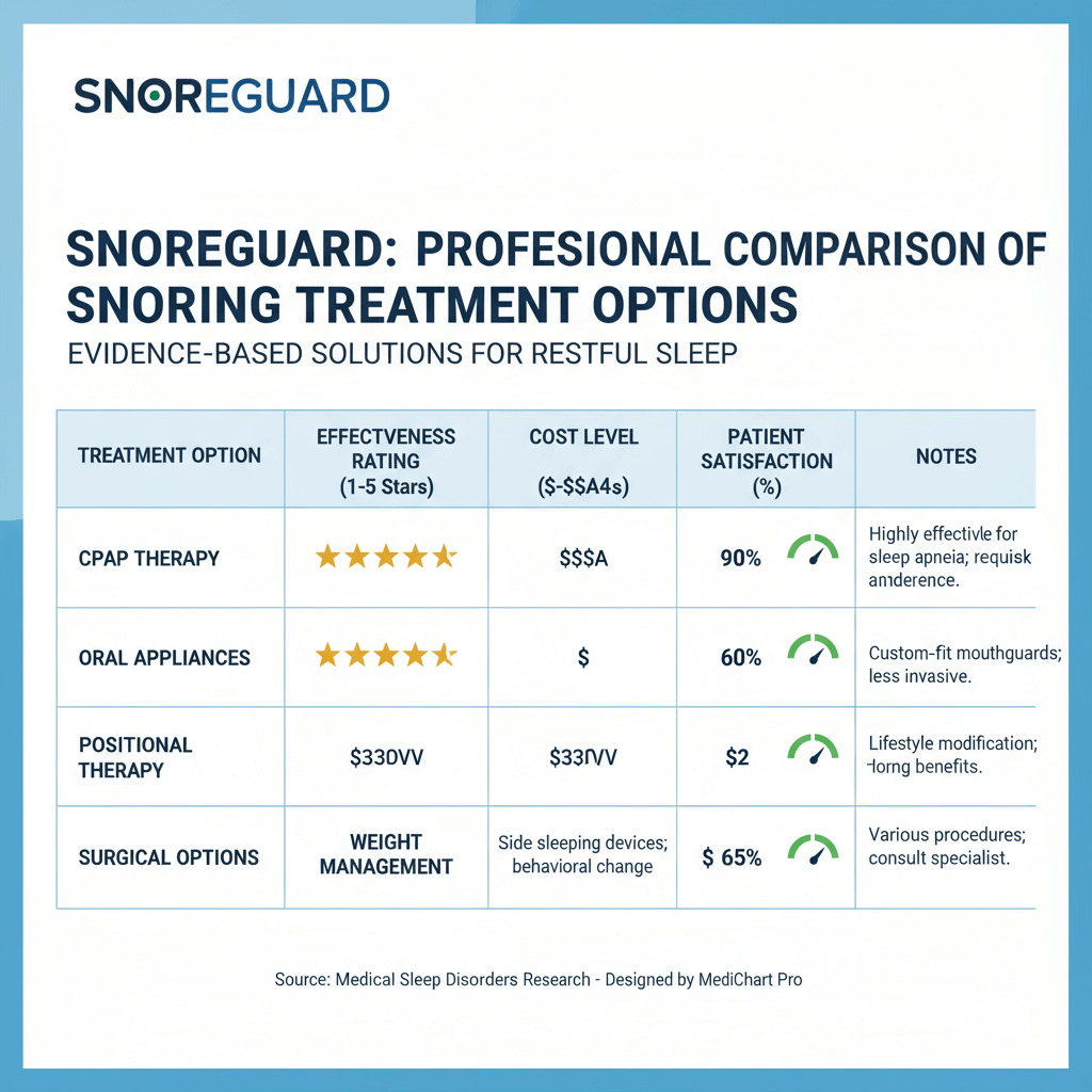 Snoring Treatment Comparison Chart