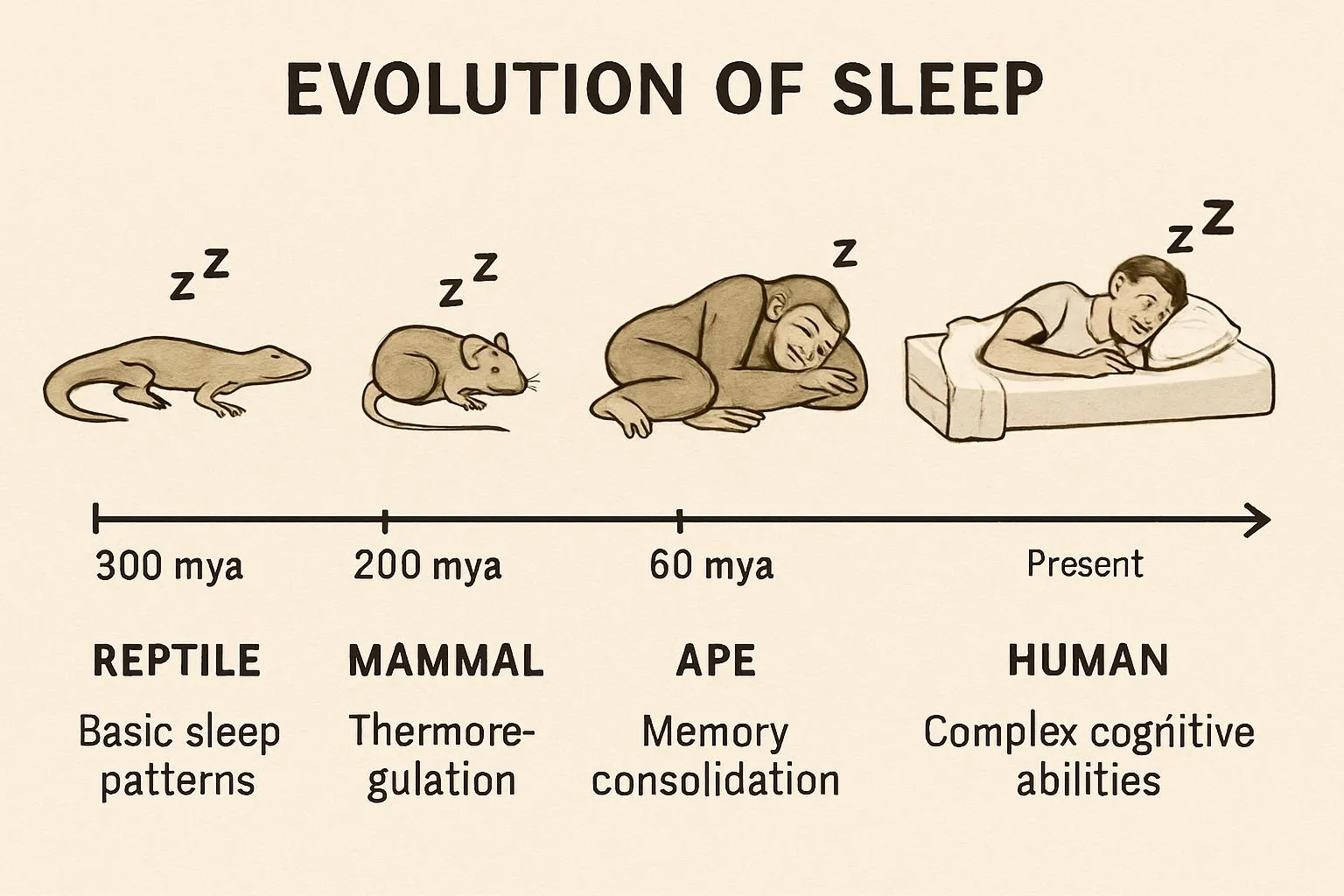 Why Do We Need Sleep? An Evolutionary Perspective - sleep science visualization